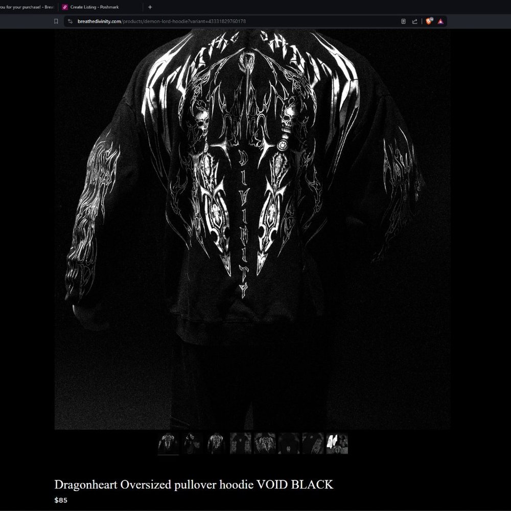 Dragonheart Oversized pullover hoodie VOID BLACK